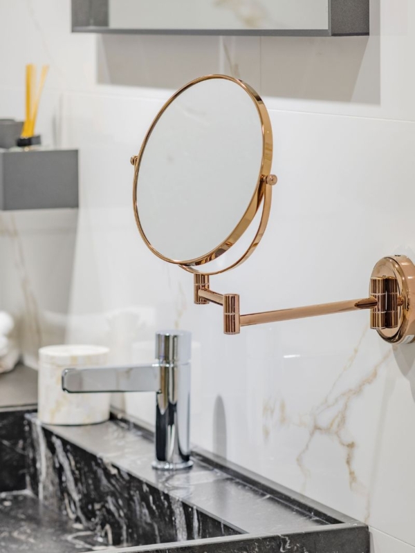 Miroir mural rose gold pour les chambres d'hôtel JVD